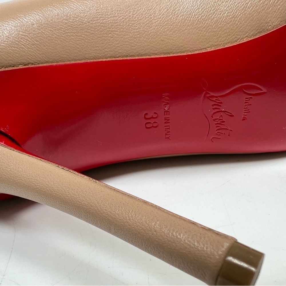 Christian Louboutin Apostrophy Pump 100 Nude 38 - Picture 7 of 10